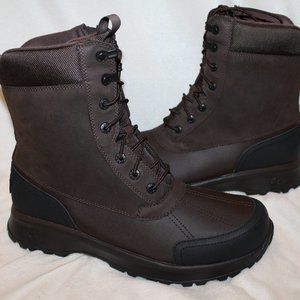 NIB UGG MEN'S‎ LEATHER DUCK WINTER WATERPROOF BOOTS STOUT BROWN